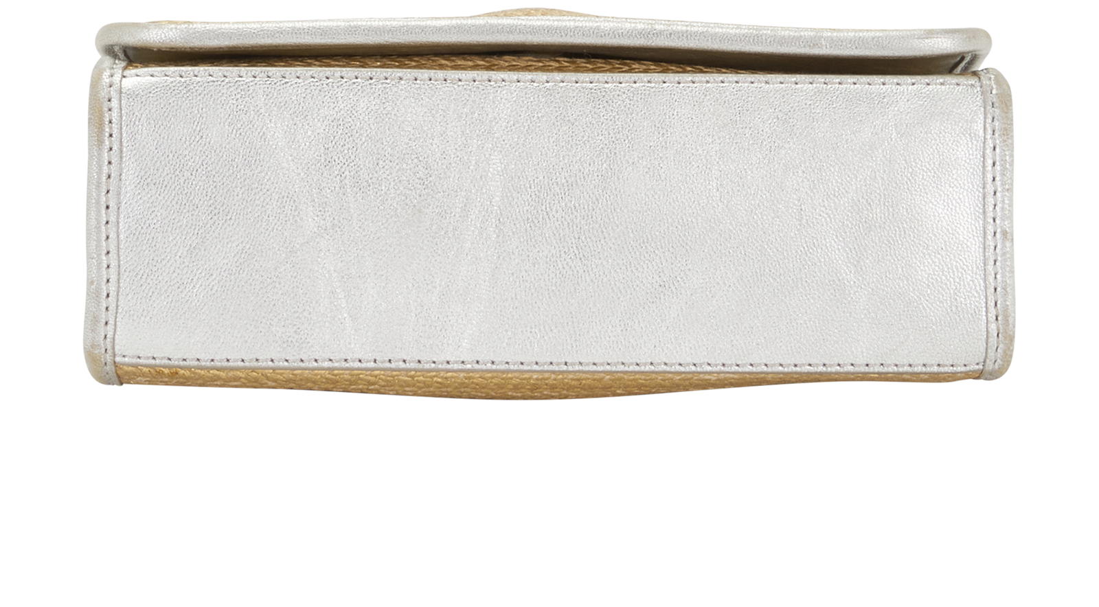 Flap Shoulder Bag, &pound;90, Handbags, Beige/Silver, Raffia, Top view
